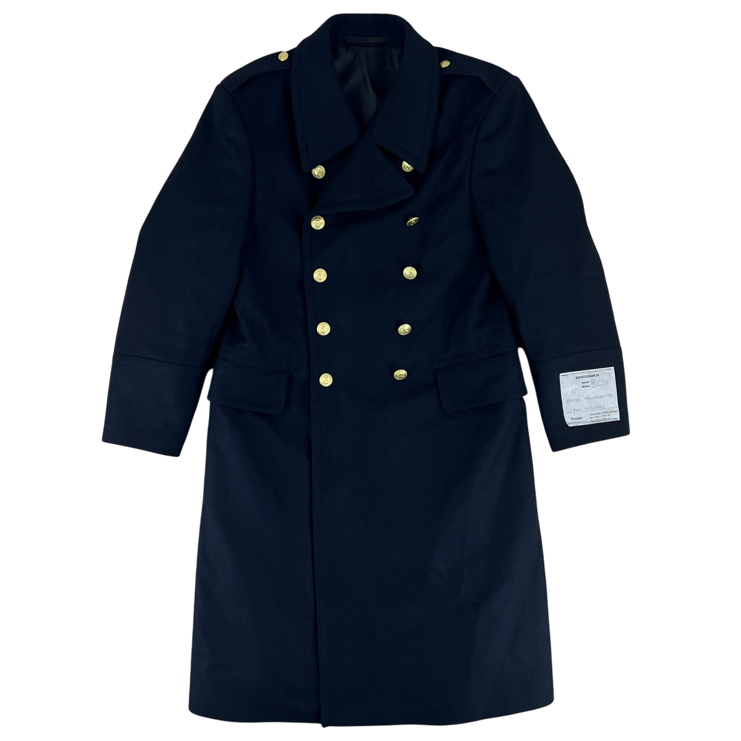 Finnish Navy Wool Blend Women's Greatcoat - Medium