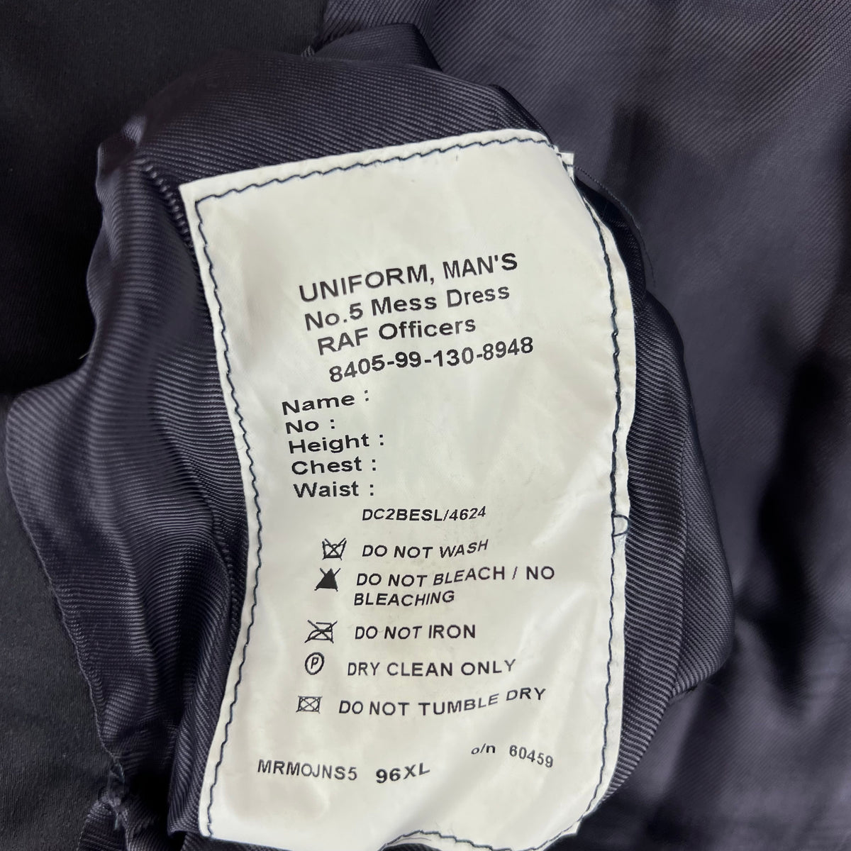 British RAF No. 5 Mess Dress Jacket - Medium 96XL