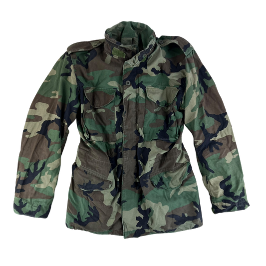 US Army M81 Woodland Camo M65 Cold Weather Field Coat - Small