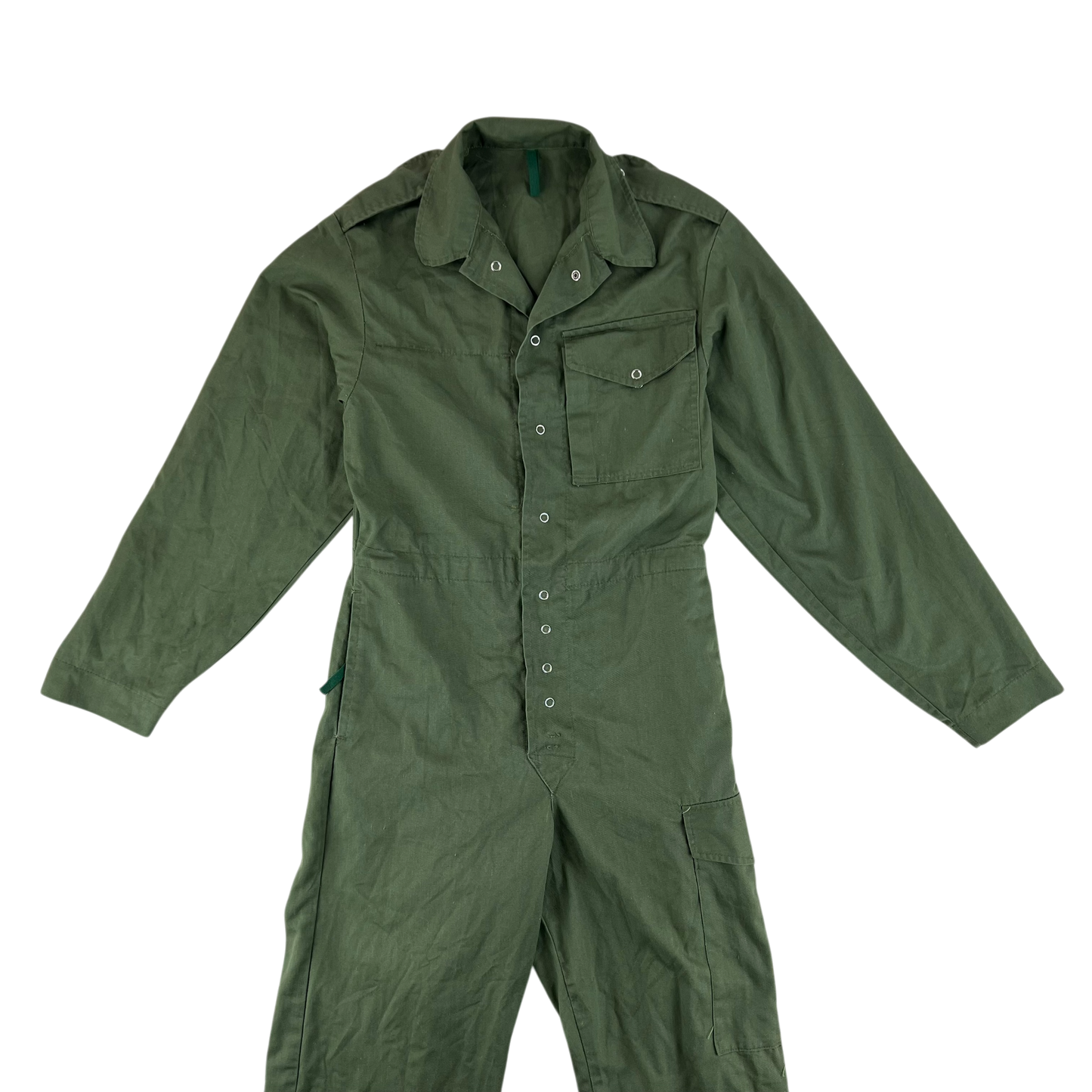 British Army 80s Cotton Work Coveralls Olive Green - Small 160/84