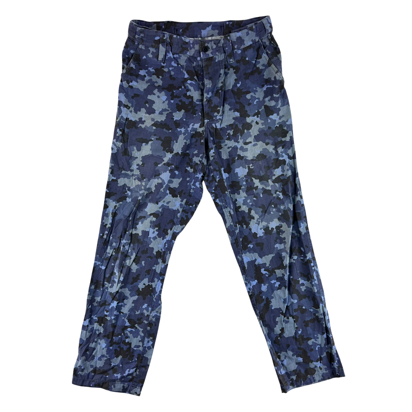 Romanian Navy M2017 Blue Camouflage Ripstop Trousers - W32 L30