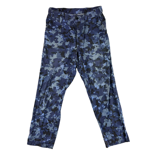 Romanian Navy M2017 Blue Camouflage Ripstop Trousers - W32 L30