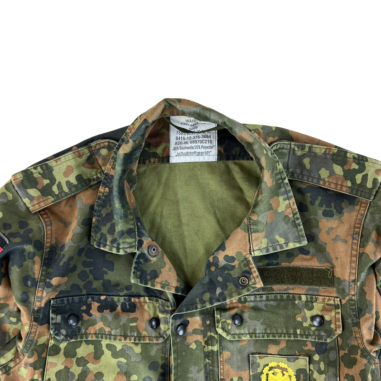 German Army Flecktarn Camouflage Long Sleeve Field Shirt - Medium GrNr 6