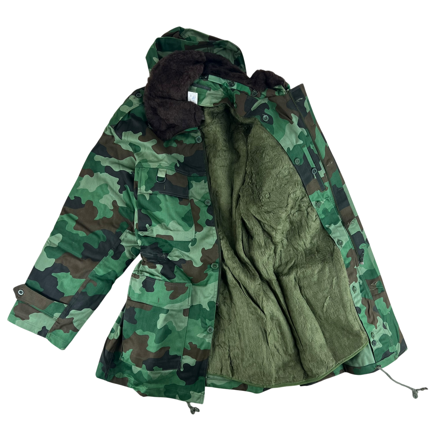 Serbian Army M93 Oak Leaf Camouflage Parka w/ Thermal Liner - Medium 172/100