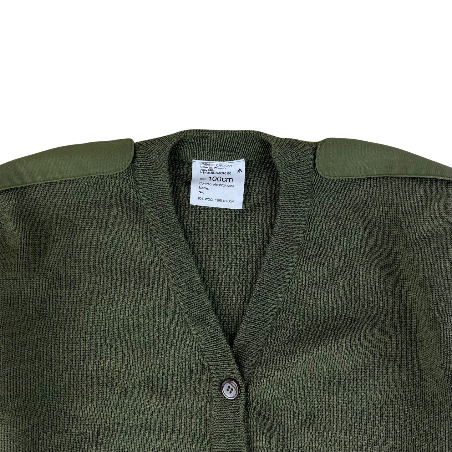 British Army Women's Olive Green Cardigan - Medium 100cm