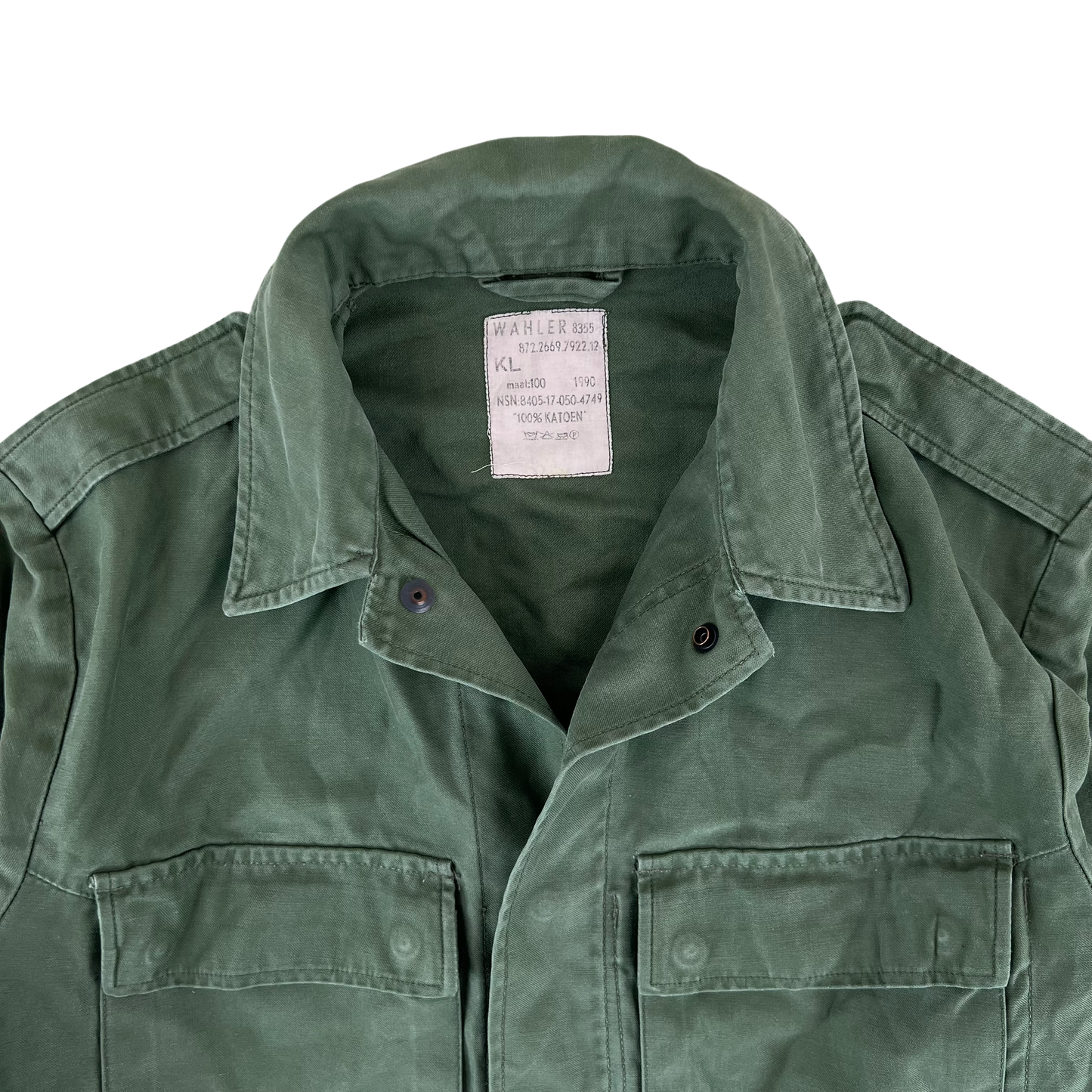 Dutch Army Field Shirt Jacket Green Long Sleeve - Medium