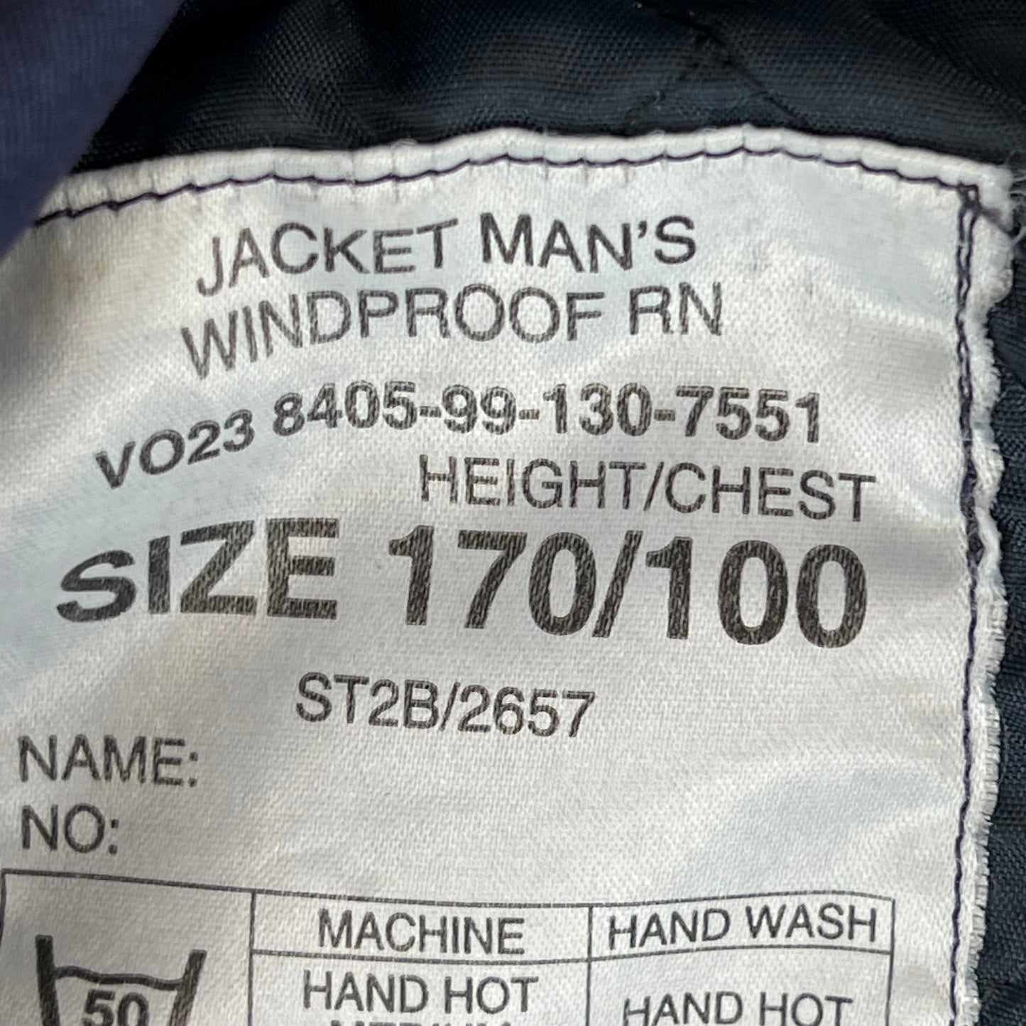 British Royal Navy Windproof Jacket - Medium 170/100
