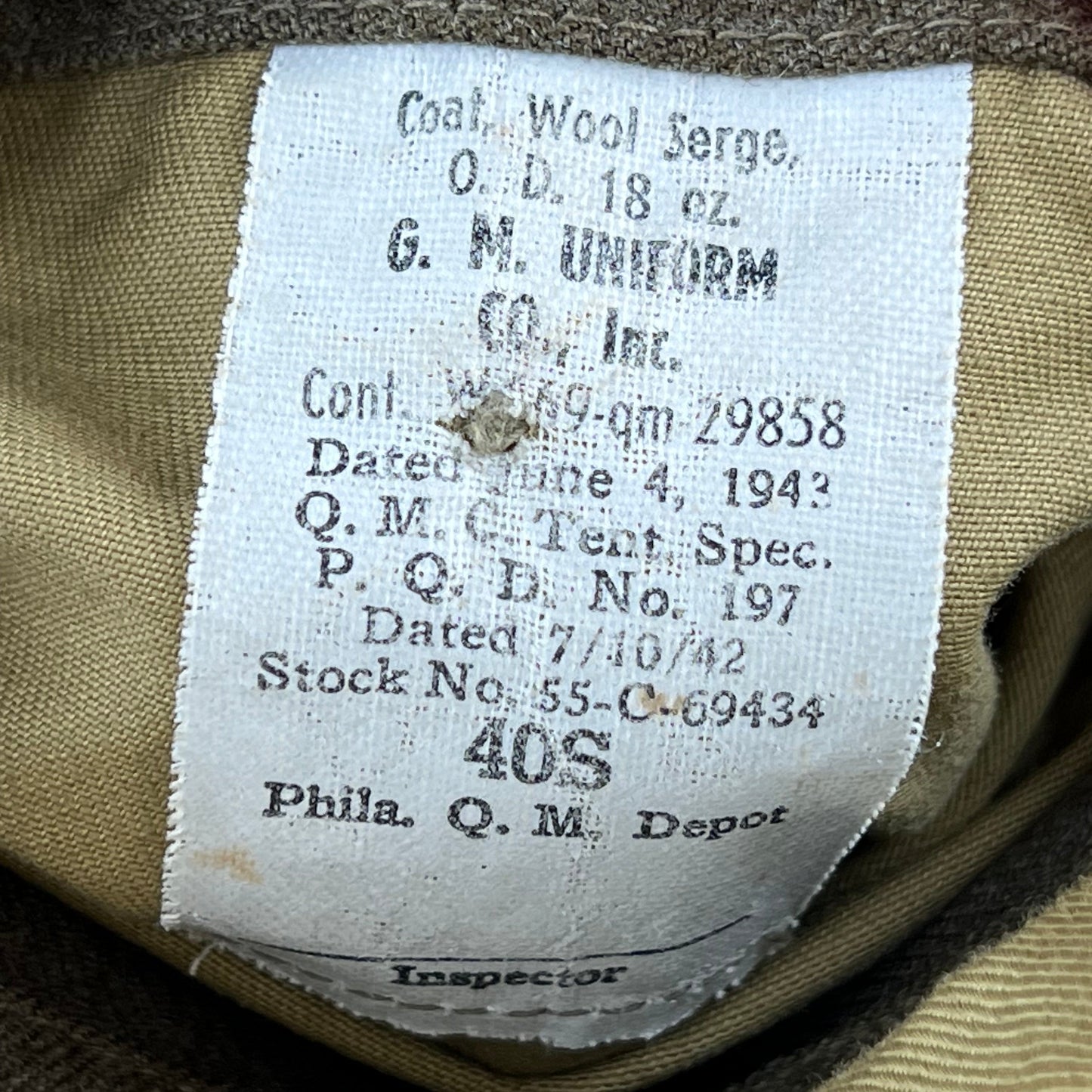 US Army WW2 Officer's Service Dress Jacket 1942 - Medium 40S