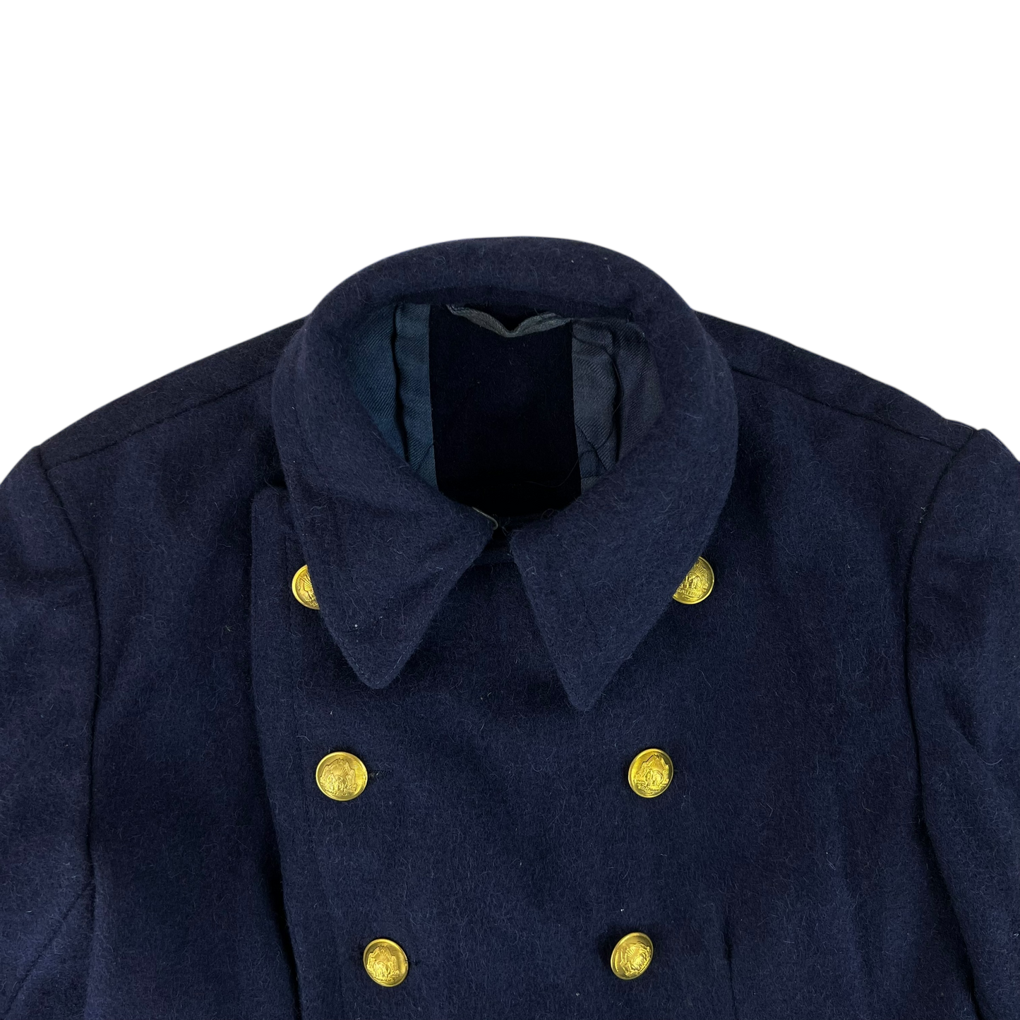 Romanian People's Navy 80's Blue Wool Greatcoat - Small