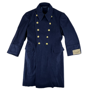 Romanian People's Navy 80s Blue Wool Greatcoat - Medium