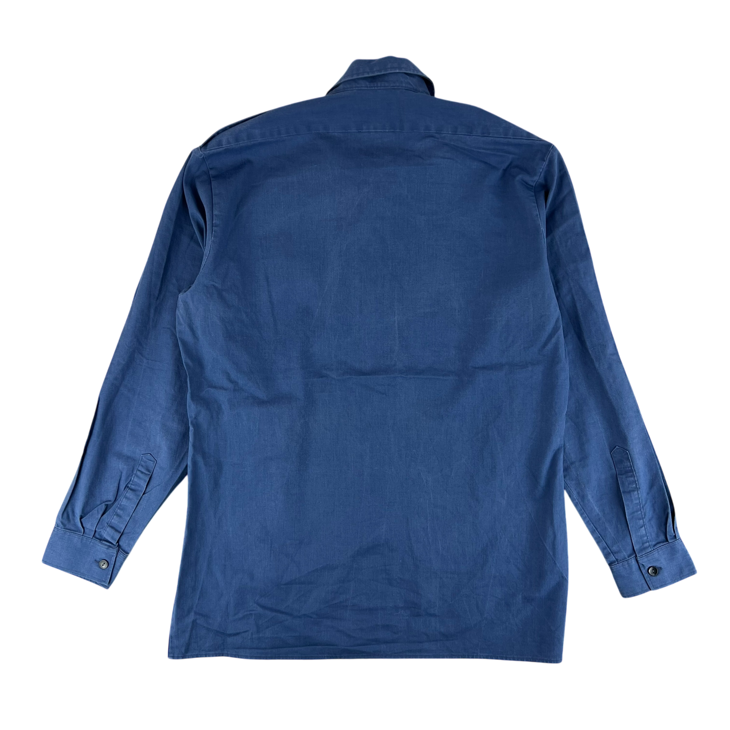 British Royal Navy Mens 72 Pattern Blue Cotton Shirt Long Sleeve - Large