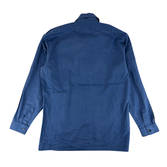 British Royal Navy Mens 72 Pattern Blue Cotton Shirt Long Sleeve - Large