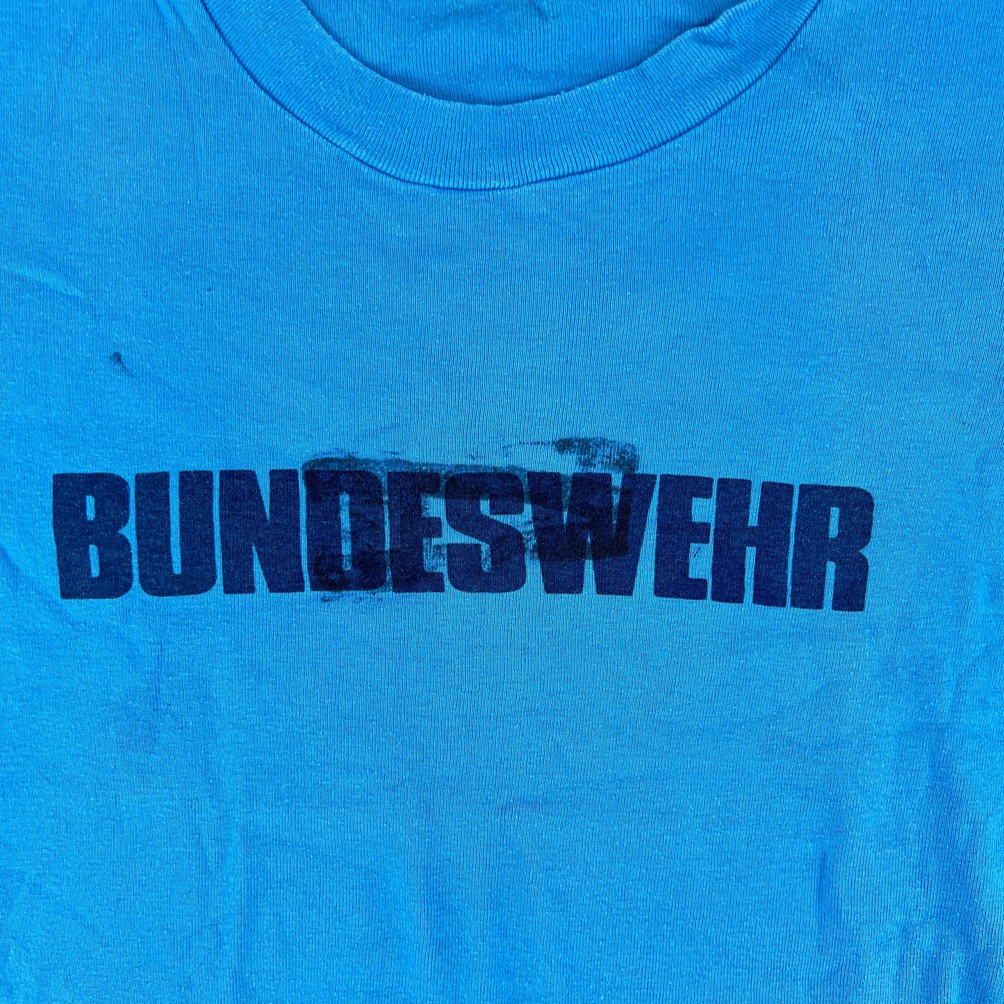West German Army 70s Blue Training T Shirt - Small