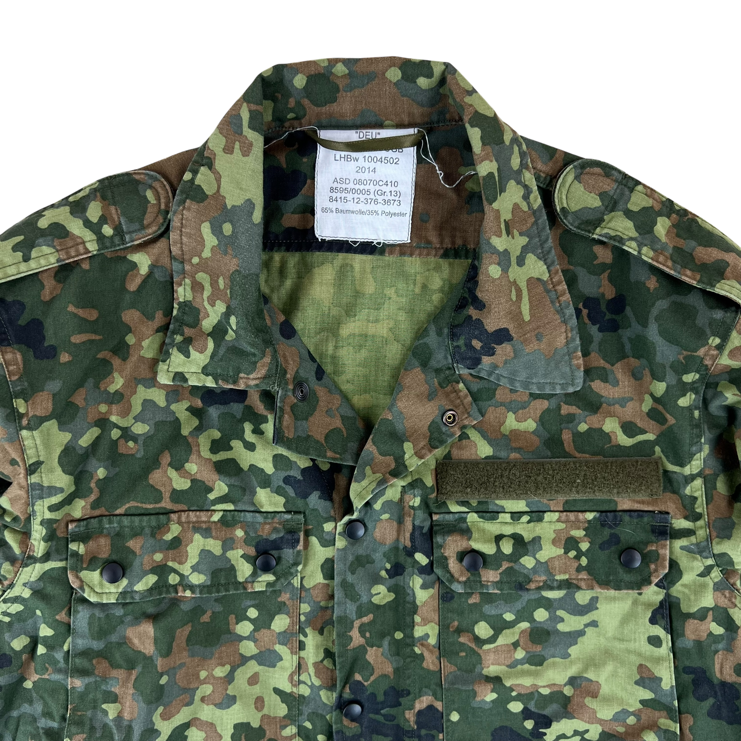 German Army Flecktarn Camouflage Long Sleeve Field Shirt - Large GrNr 13