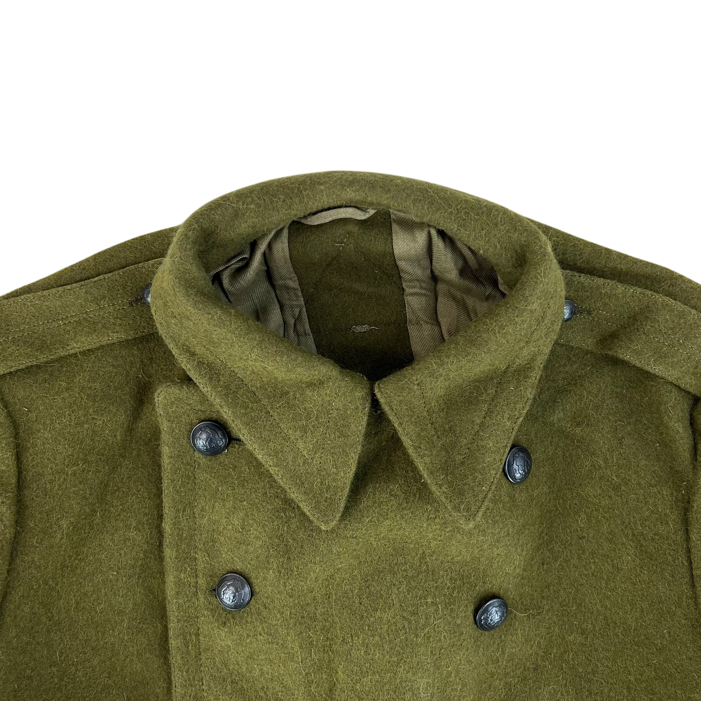 Romanian People's Army 80's Khaki Wool Greatcoat - Large