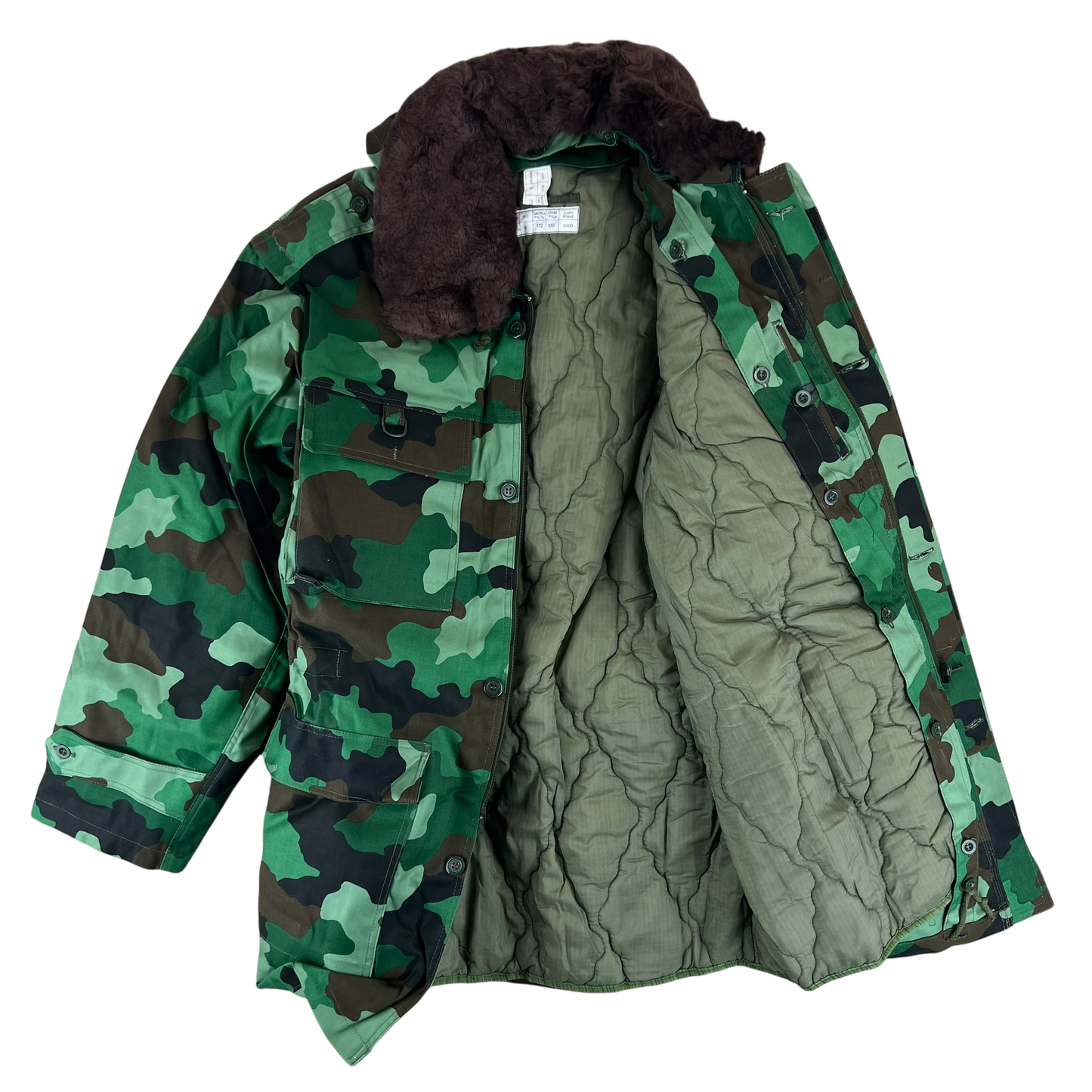 Serbian Army M93 Oak Leaf Camouflage Parka w/ Thermal Liner - Medium 172/100