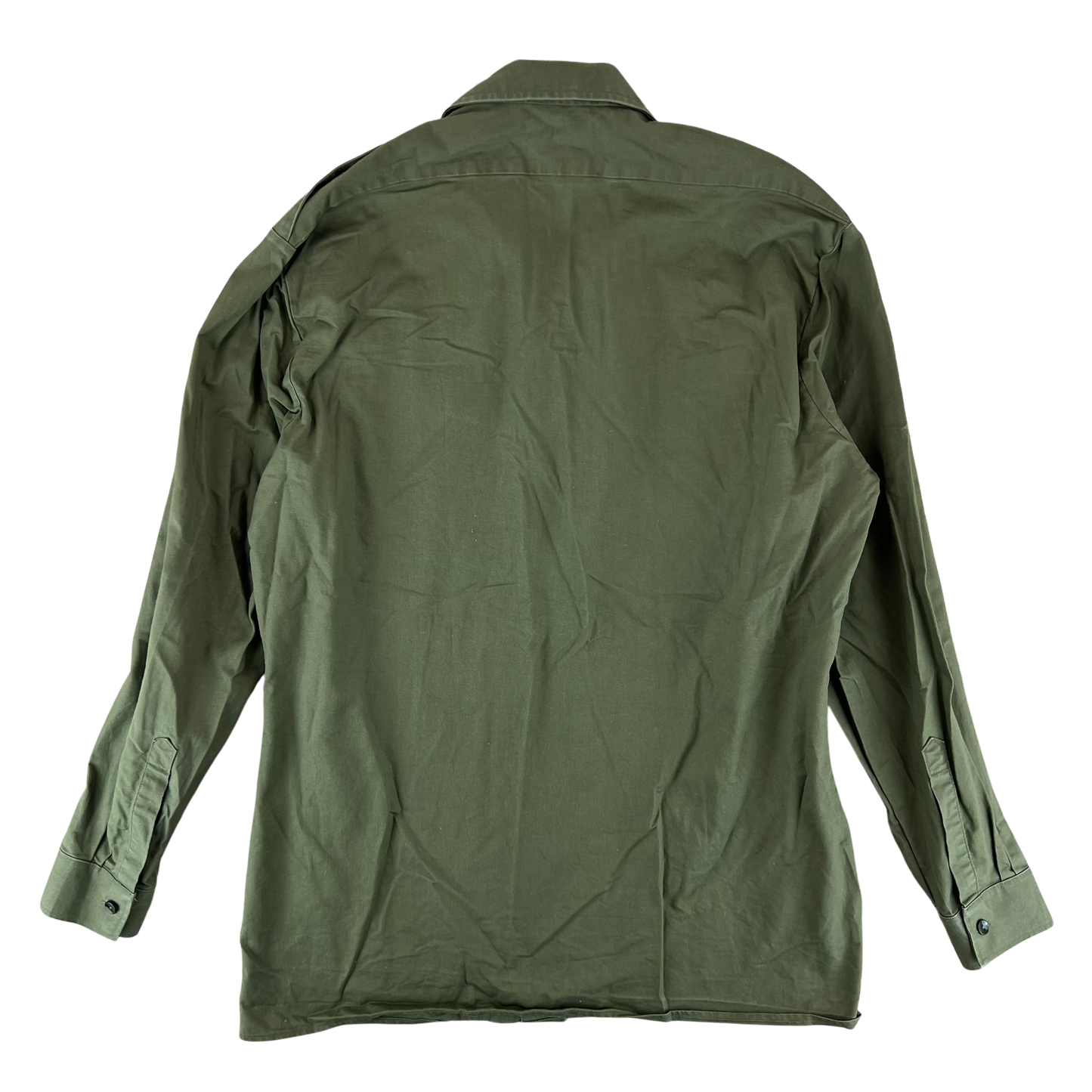 British Army Mens Olive Green Cotton Shirt Long Sleeve - X Large