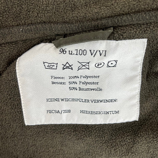Austrian Army Olive Fleece Cardigan - Medium 96-100 V/VI