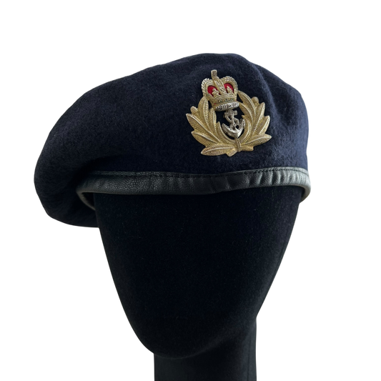 British Royal Navy Beret w/ Officer's Badge - Large 60cm