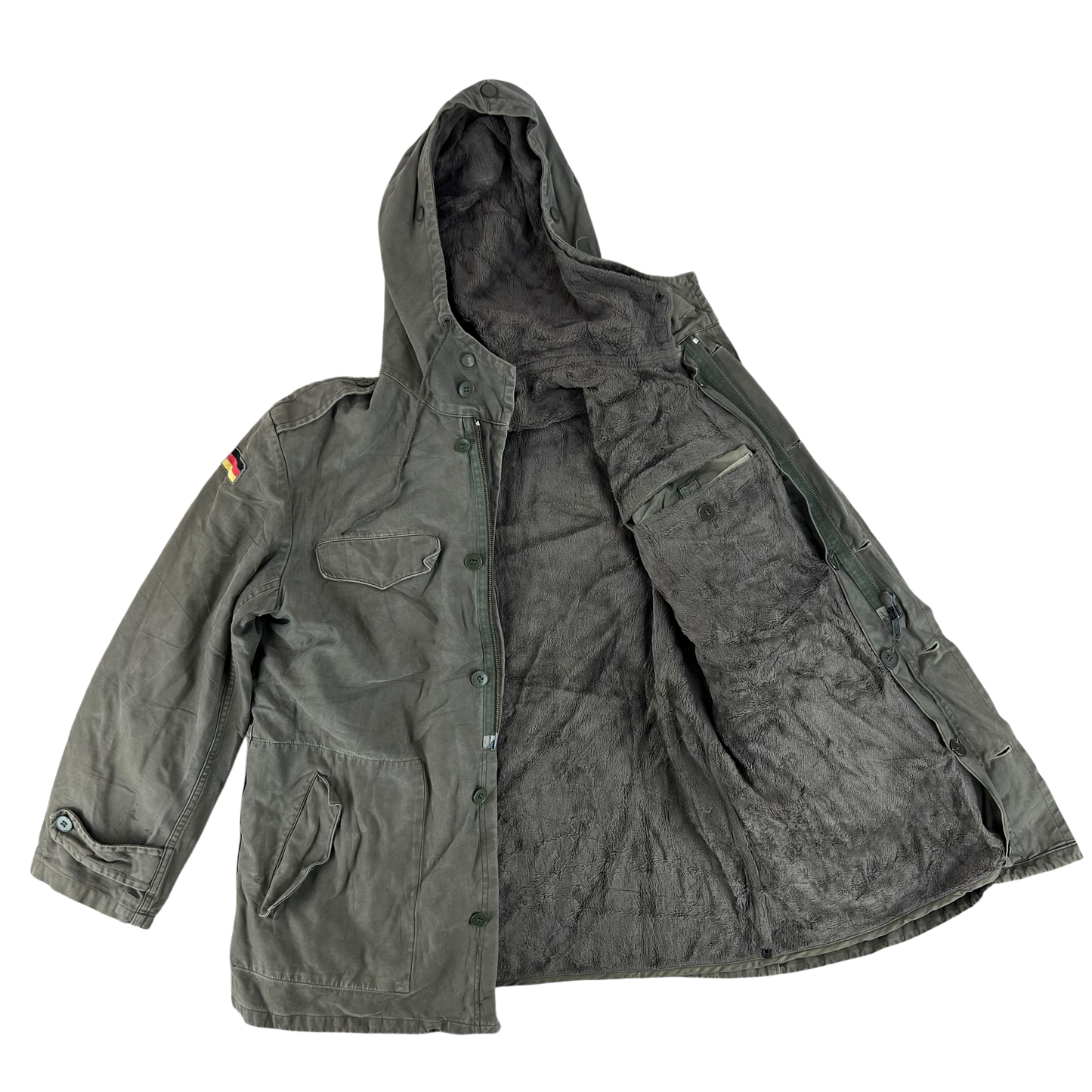 German Army Olive Drab Parka w Thermal Liner - Medium