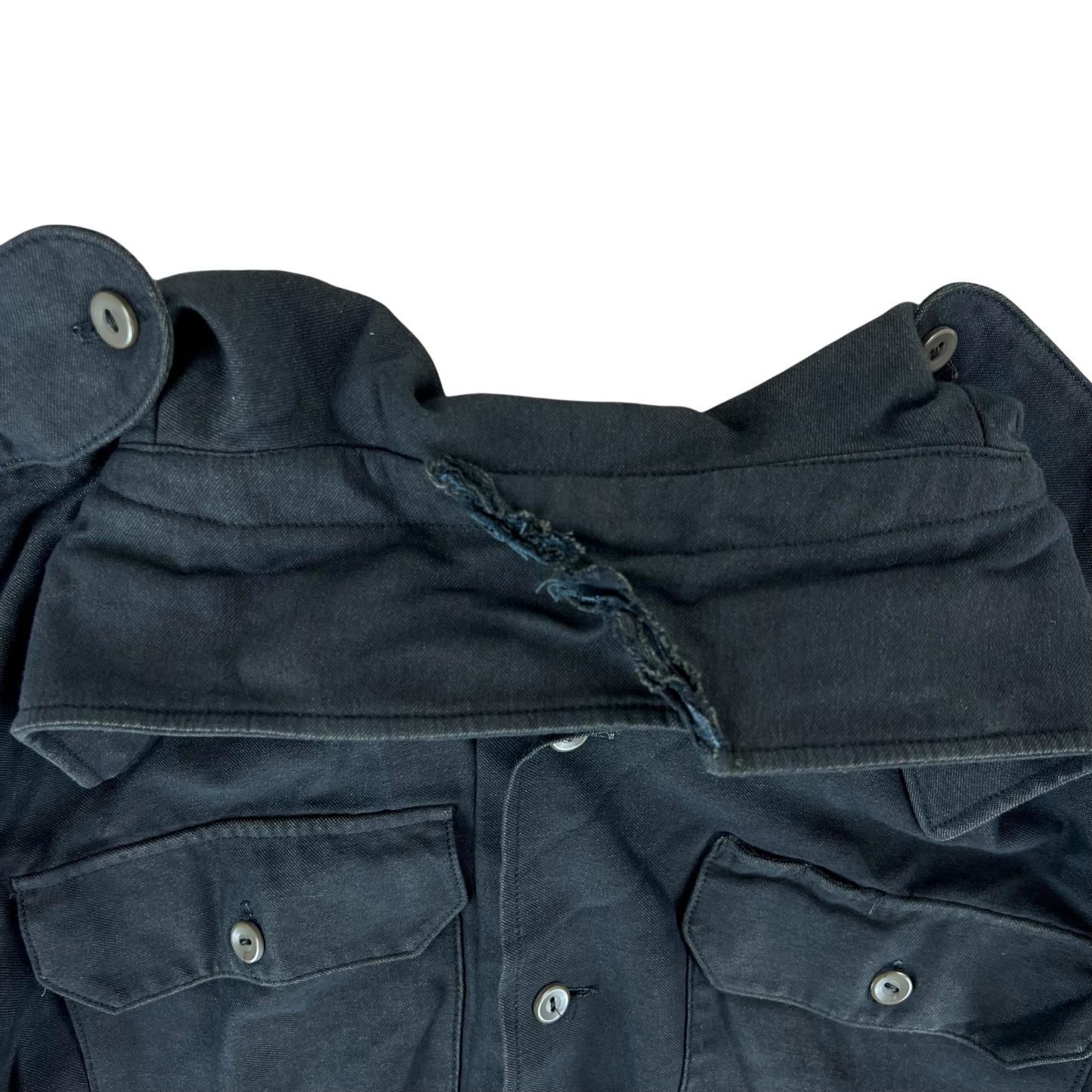 German Army Re-Dyed Black Long Sleeve Field Shirt - Large