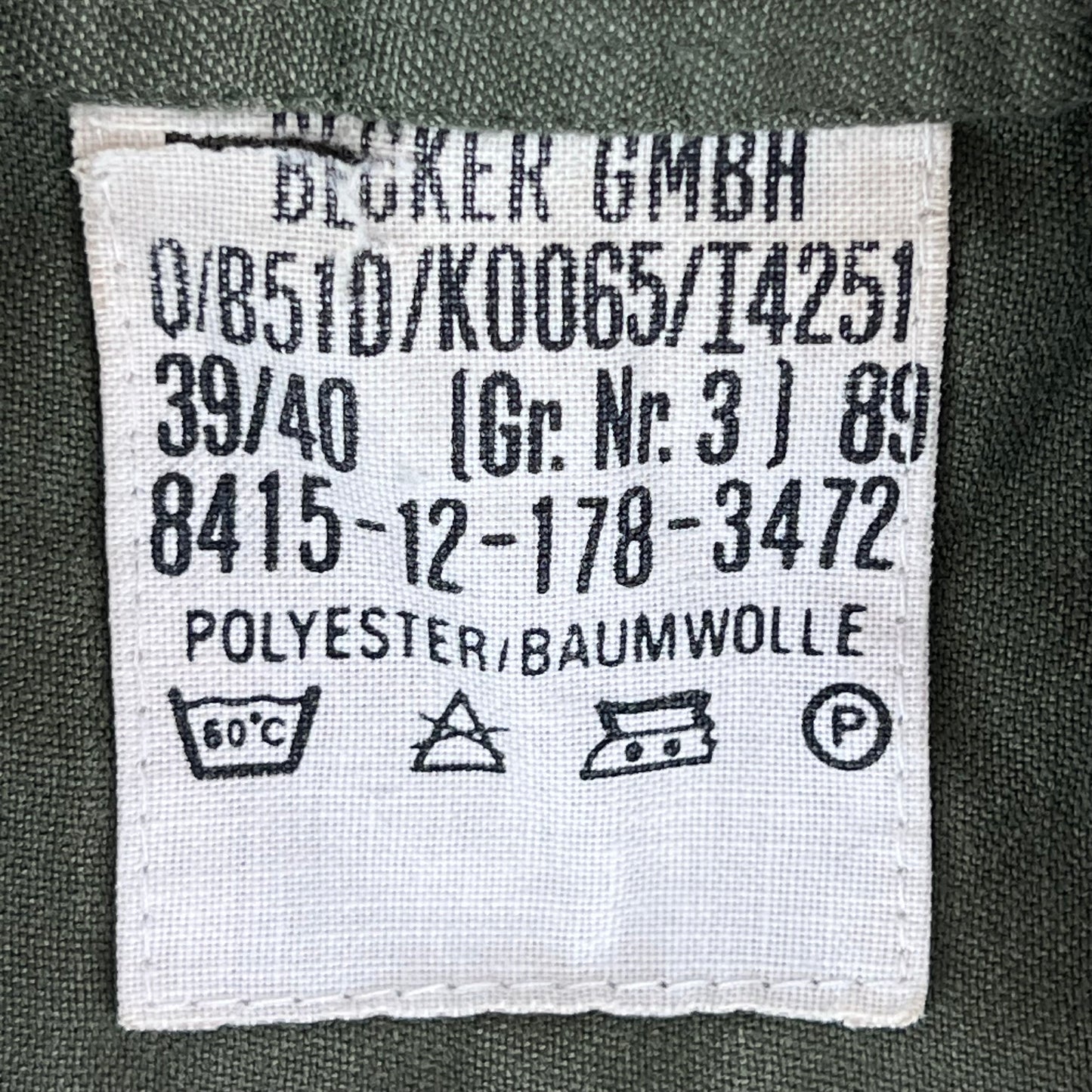 German Army Olive Green Long Sleeve Field Shirt - Medium GrNr3