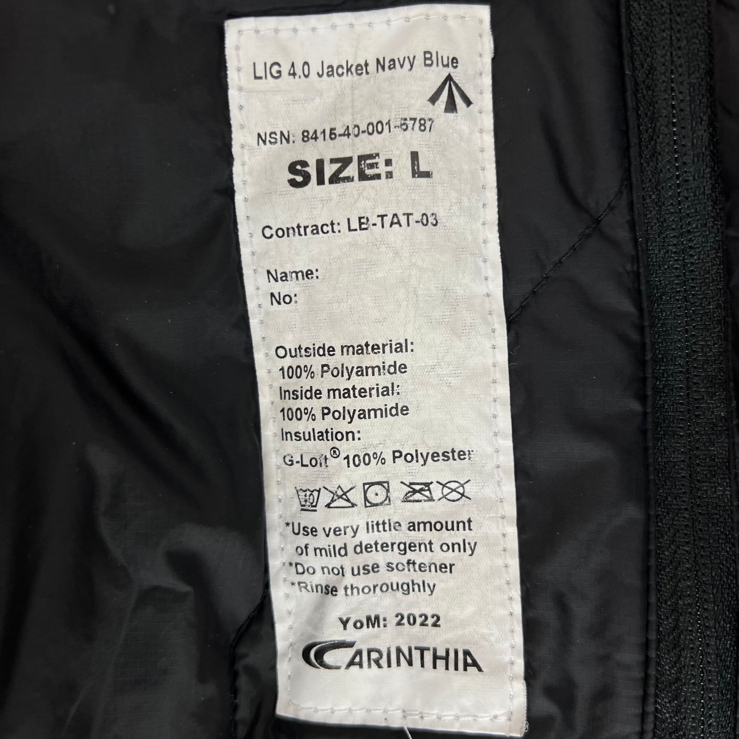 British Royal Navy Carinthia LIG 4.0 Thermal Jacket - Large