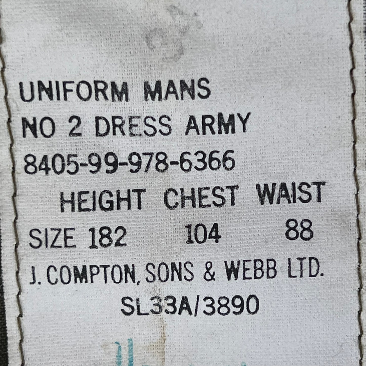 British Army 1980 Pattern No. 2 Olive Green Dress Jacket - Army Air Corps - Medium 182/104