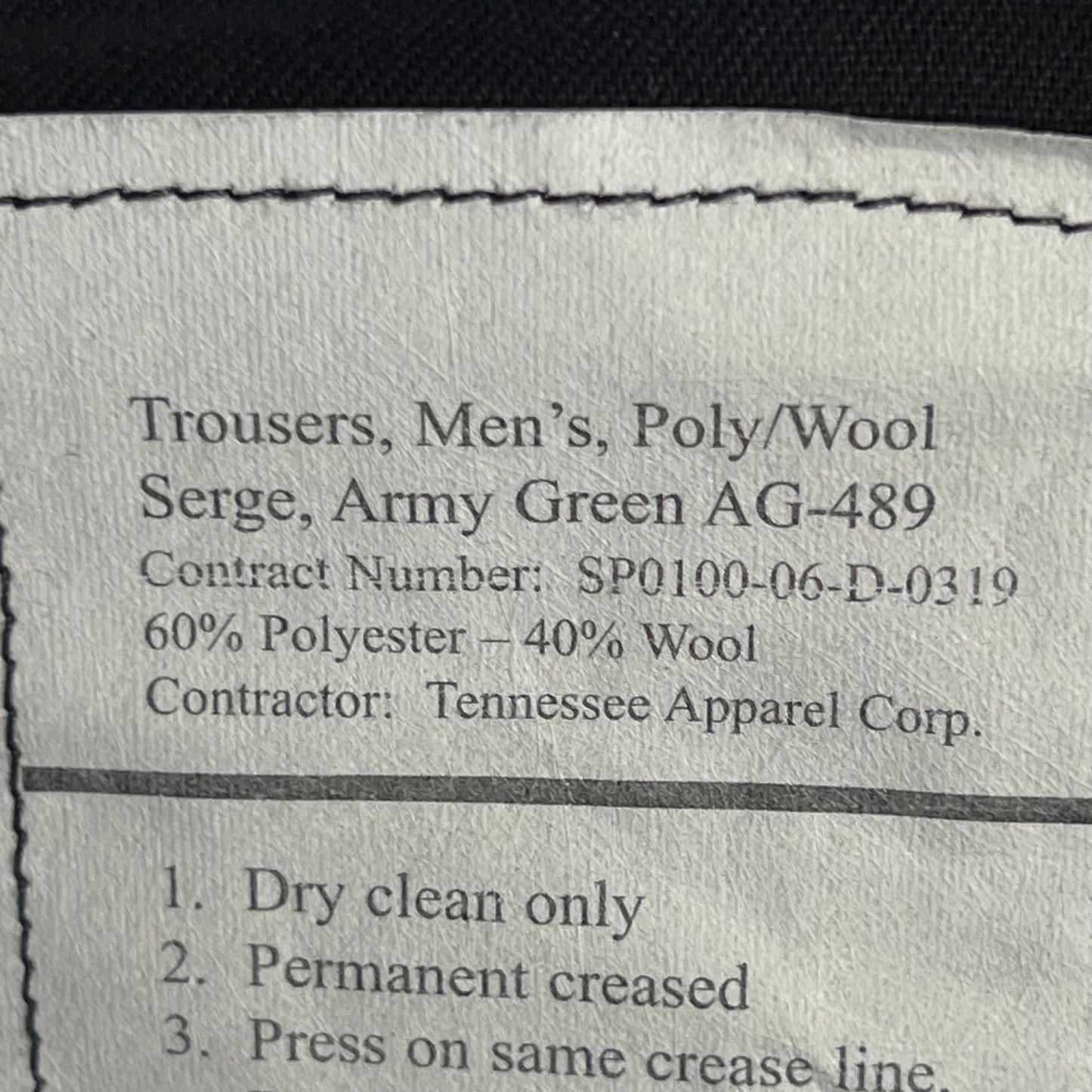 US Army Serge Green Dress Trousers - W38 L27