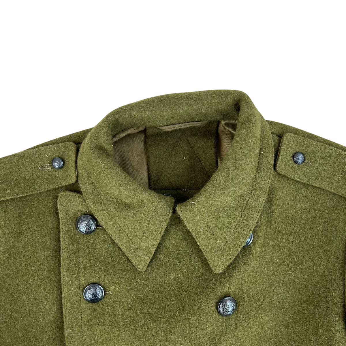 Romanian People's Army 70s Khaki Wool Greatcoat - Medium