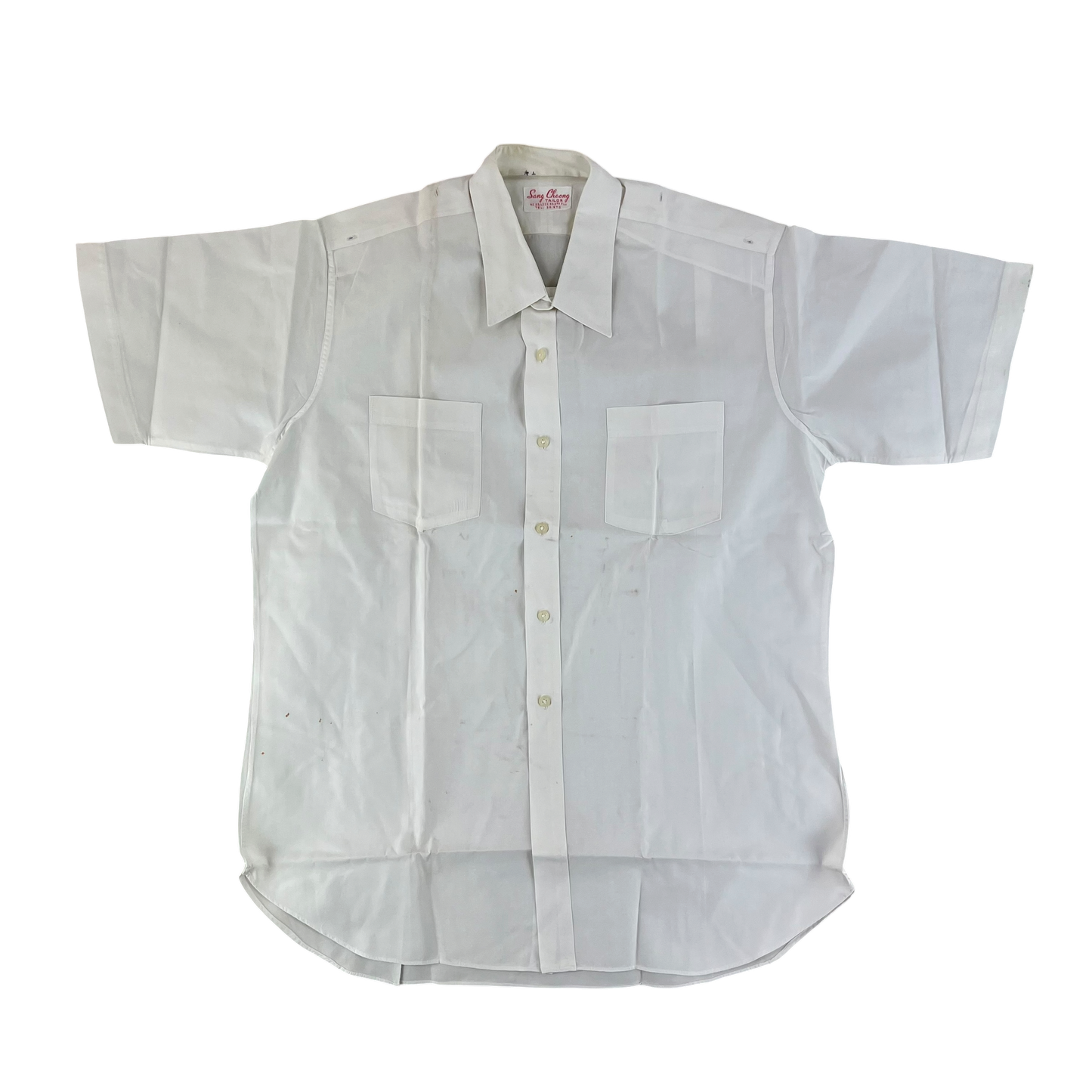 British Merchant Navy 50s Officer's Tropical Short Sleeve Shirt - Large