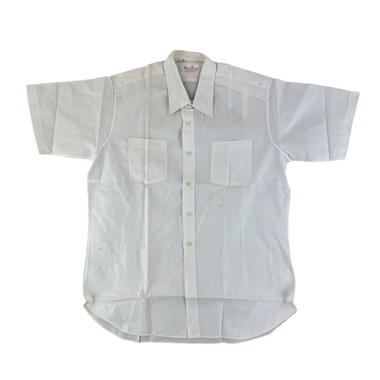 British Merchant Navy 50s Officer's Tropical Short Sleeve Shirt - Large