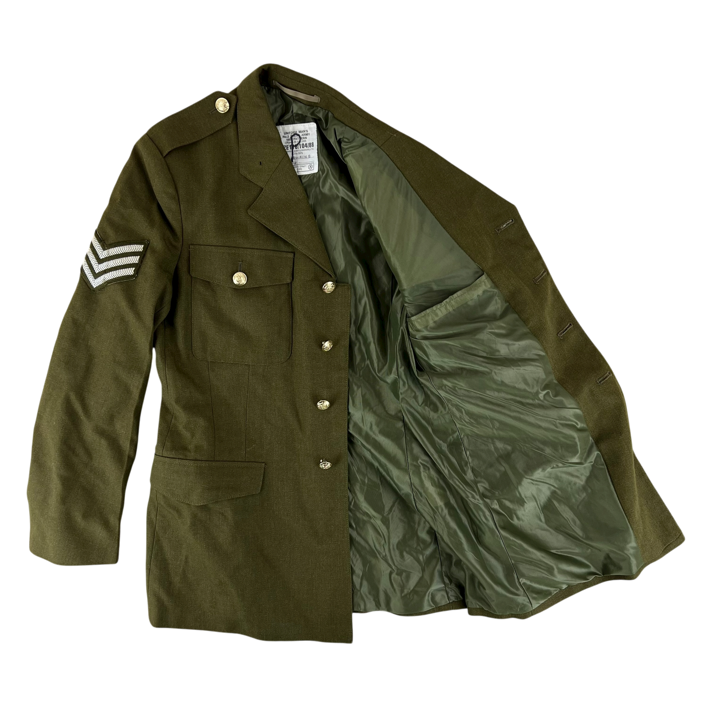 British Army 1980 Pattern No. 2 Olive Green Dress Jacket - 16th/5th Royal Lancers - Medium 176/104