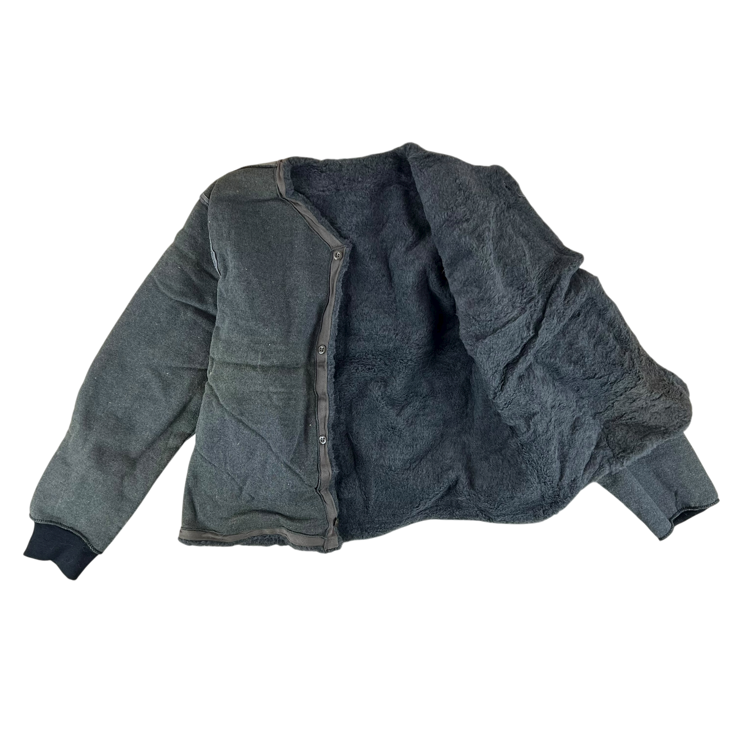 Czechoslovak Army Faux Fur Jacket Liner Cardigan M85 - Large