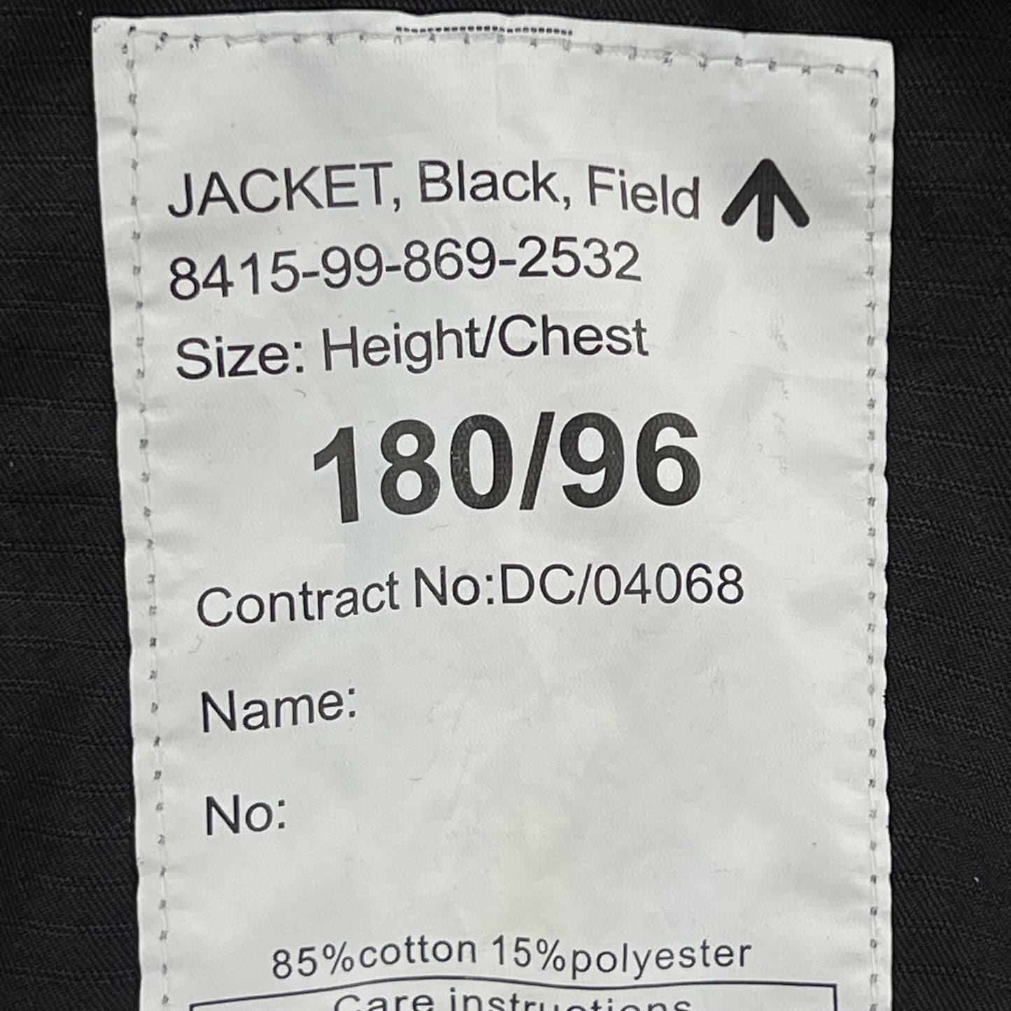 British Army SAS Police Black Field Jacket - Medium 180/96