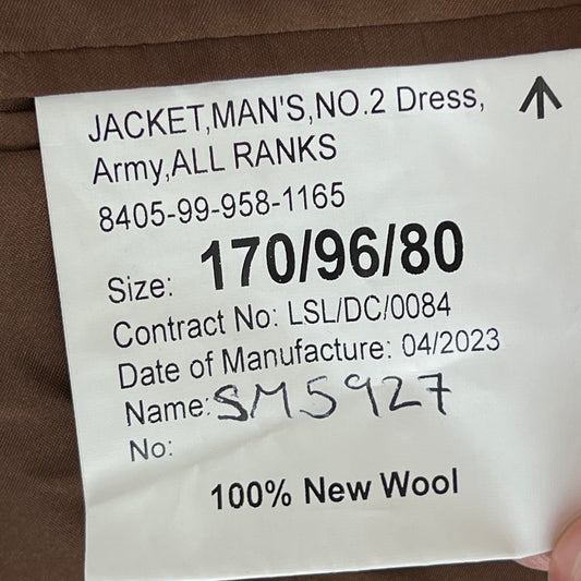 British Army No.2 FAD Dress Jacket - Royal Artillery Regiment - Medium 170/96