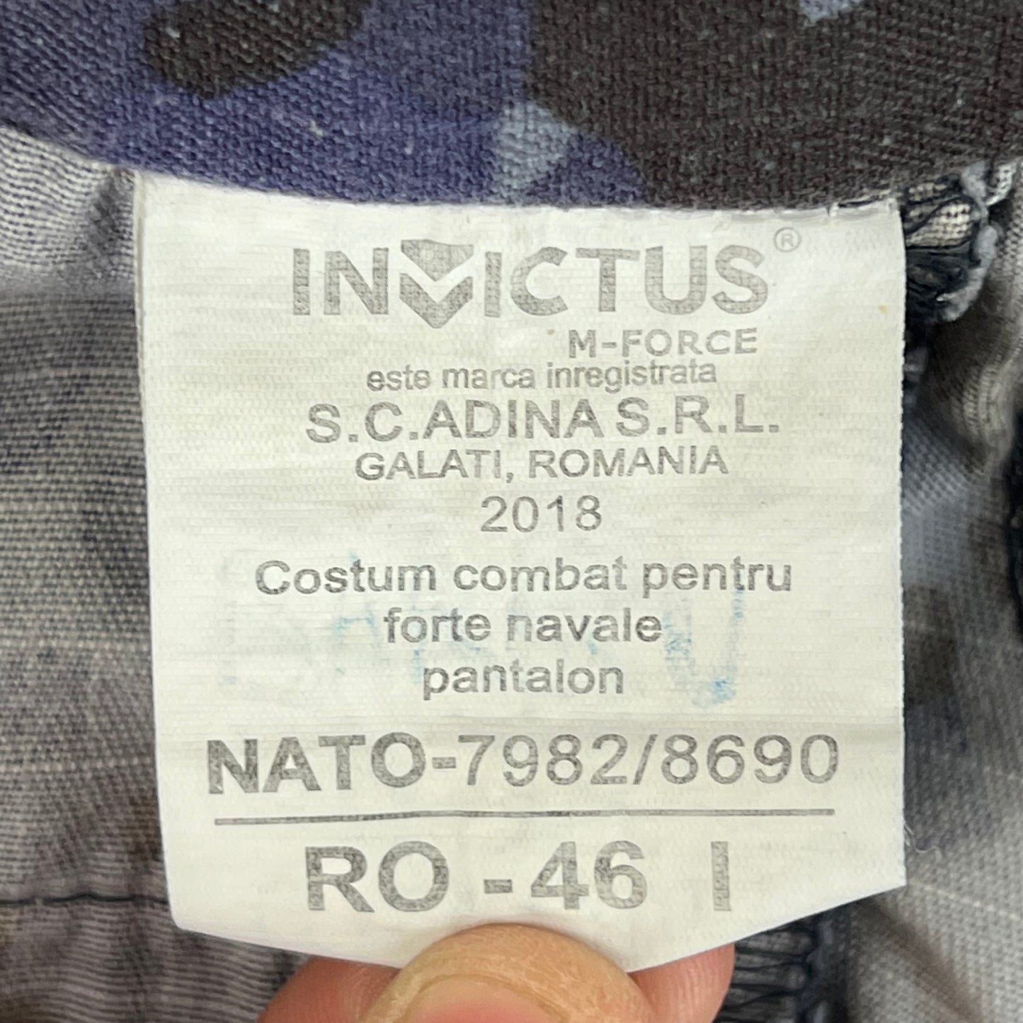 Romanian Navy M2017 Blue Camouflage Ripstop Trousers - W32 L29.5