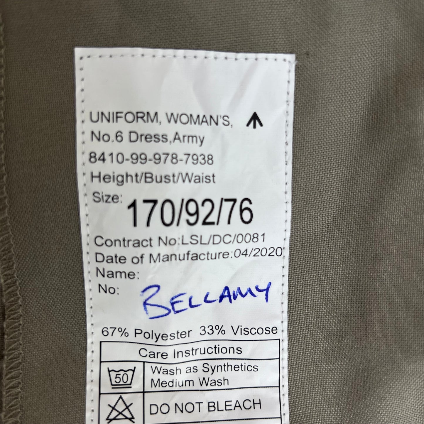 British Army Women's No. 6 Tropical Dress Jacket - RAMC - Small 170/92