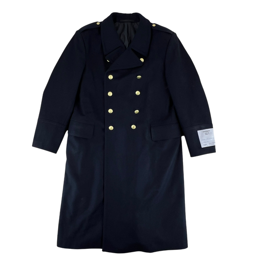 Finnish Navy Wool Blend Greatcoat - Large