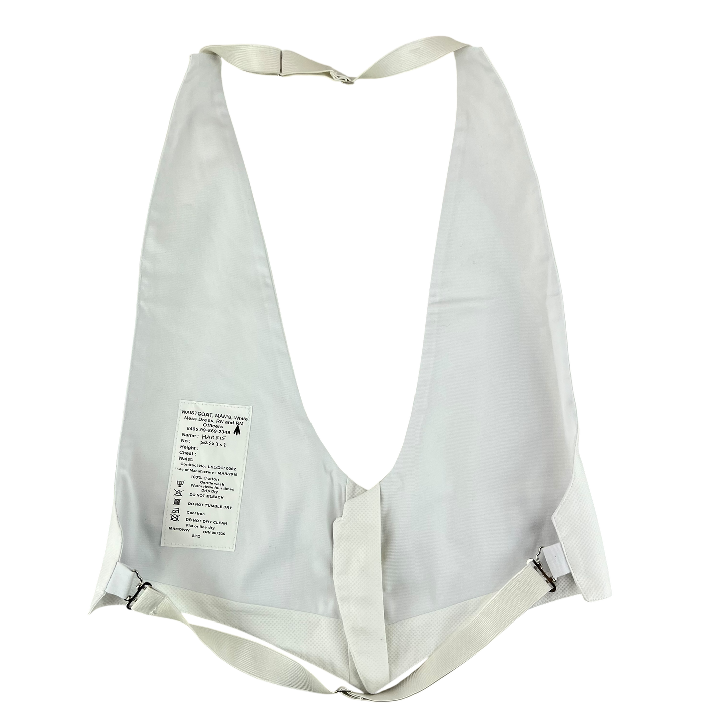 British Royal Navy & RM White Mess Dress Waistcoat -  Small / Medium