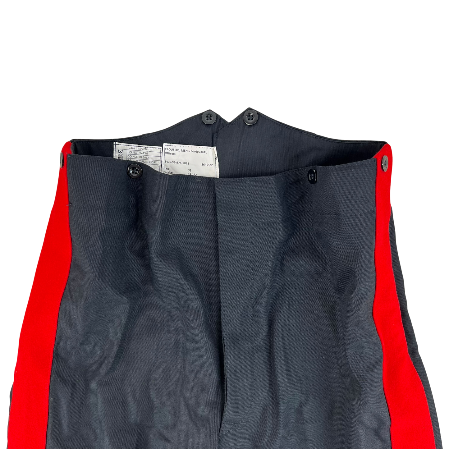 British Army Footguards Officers' Black Red Stripe Trousers - W36 L32.5