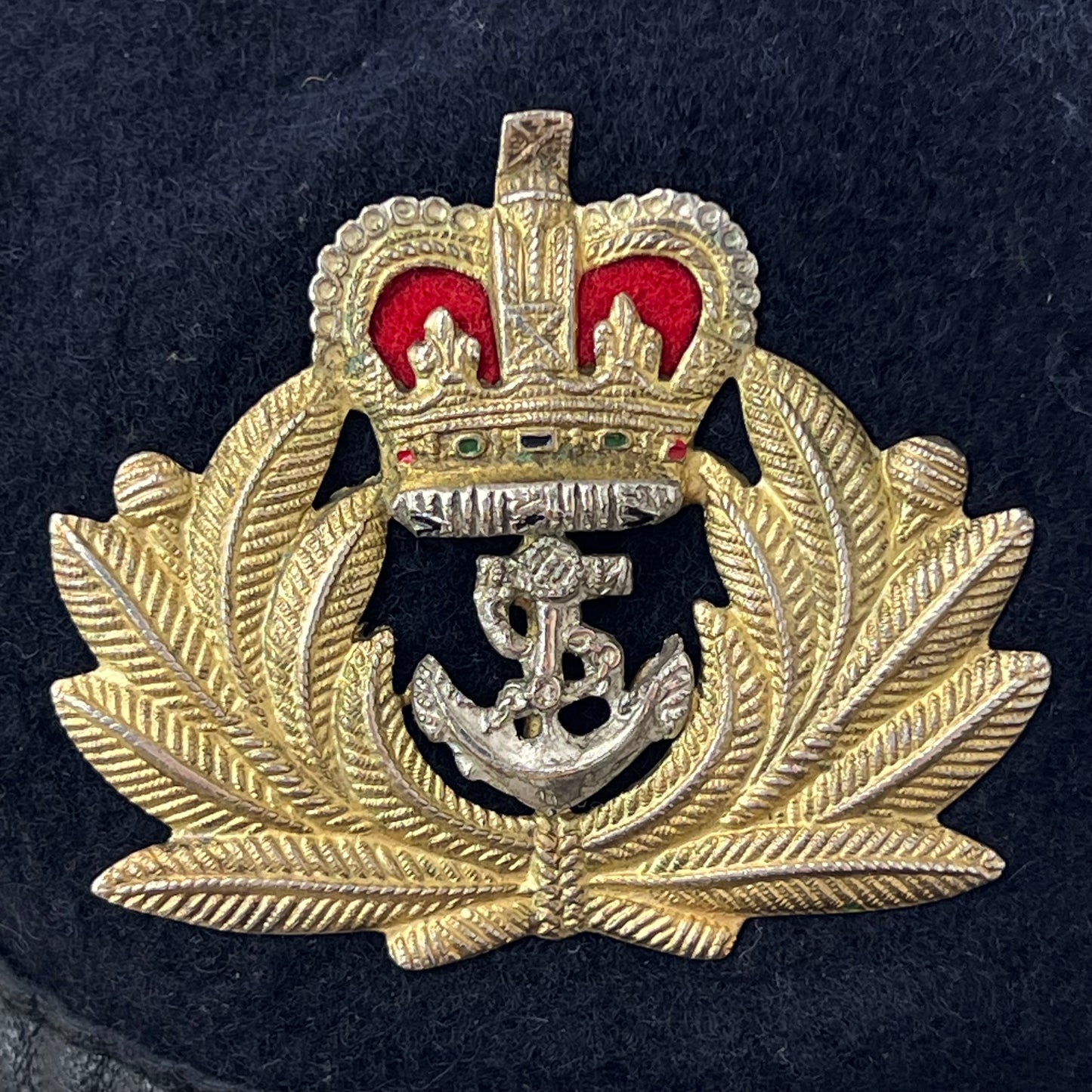 British Royal Navy Beret w/ Officer's Badge - Large 60cm