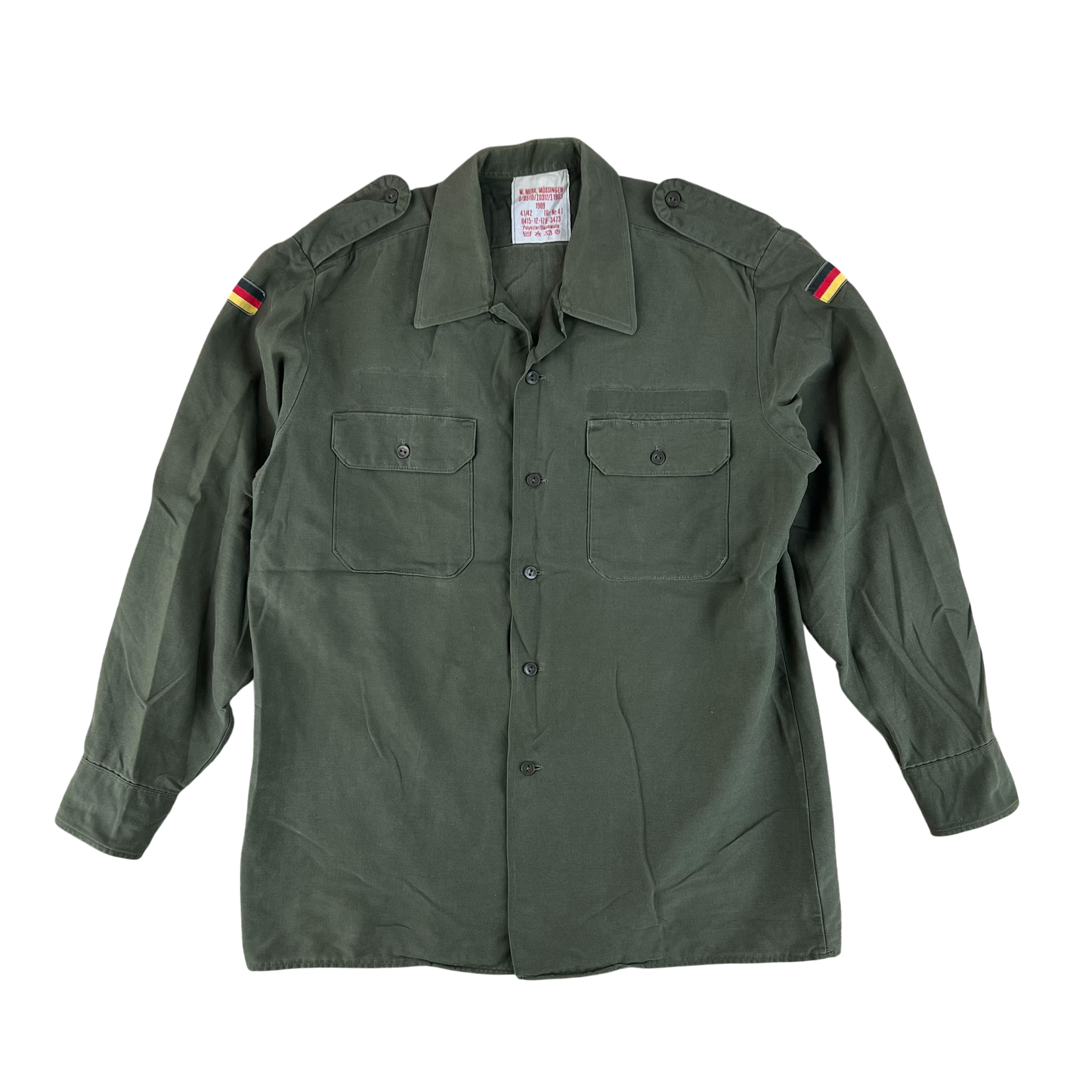 German Army Olive Green Long Sleeve Field Shirt - Large GrNr4