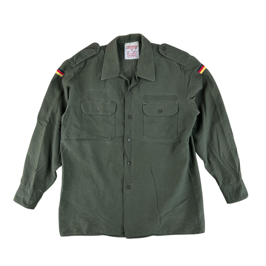 German Army Olive Green Long Sleeve Field Shirt - Large GrNr4