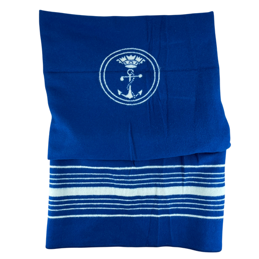 Italian Navy Pure Wool Blue Blanket