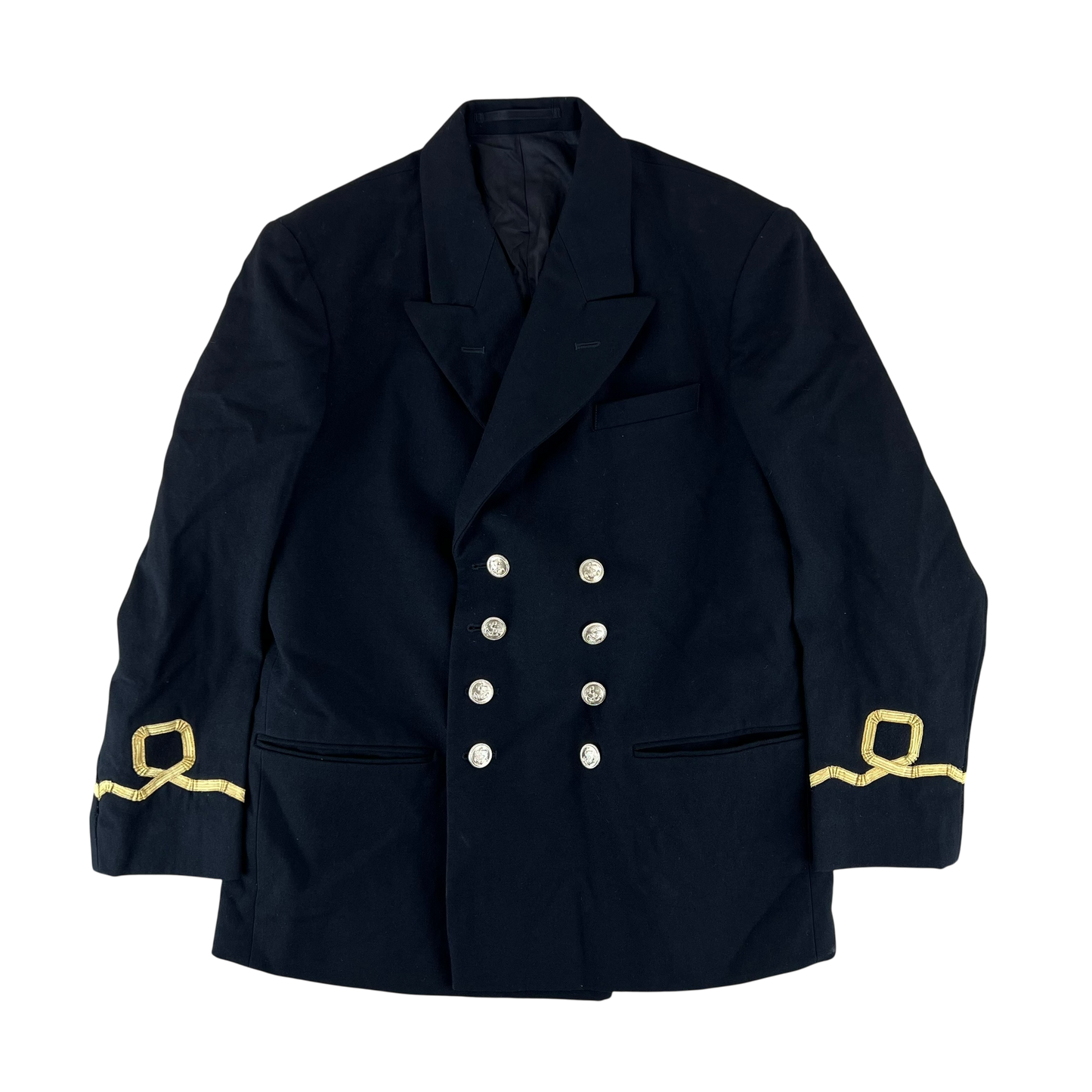 British Merchant Navy Black Dress Blazer Jacket - Large