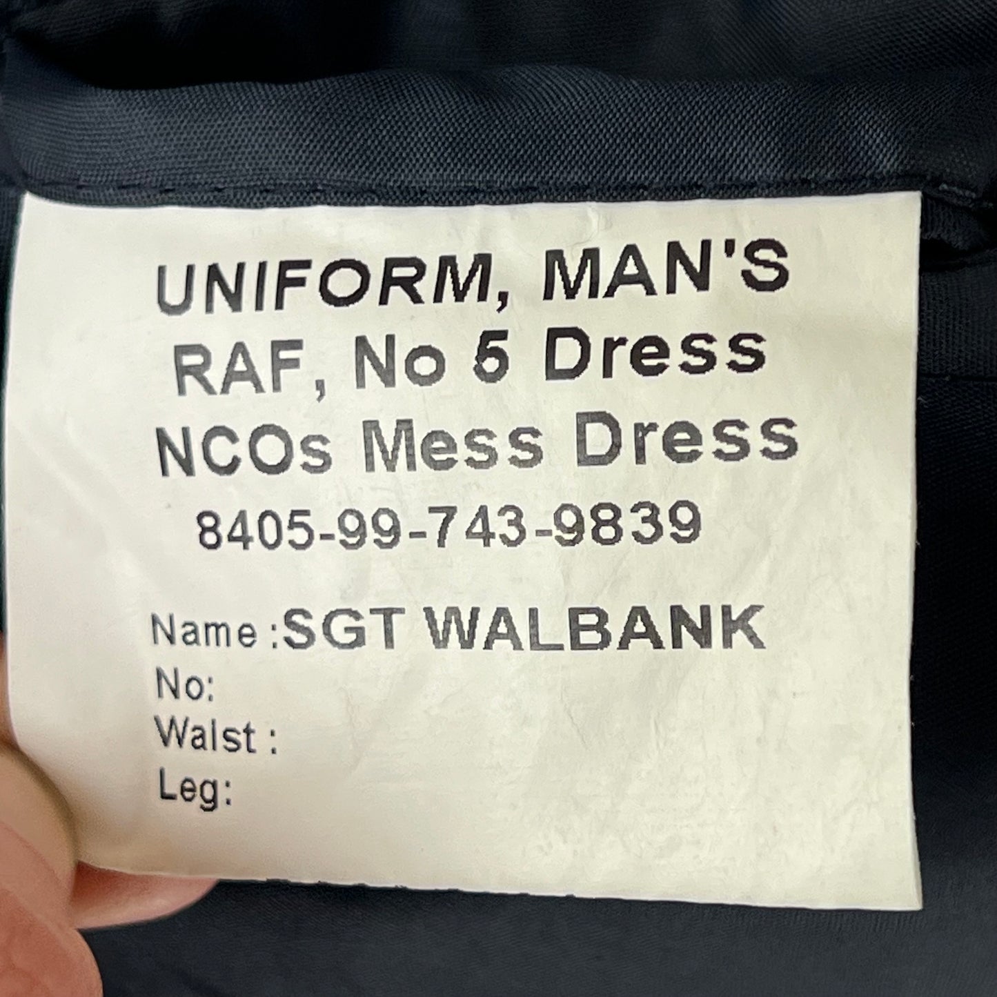British RAF No. 5 NCO Mess Dress Jacket - X Large 124L