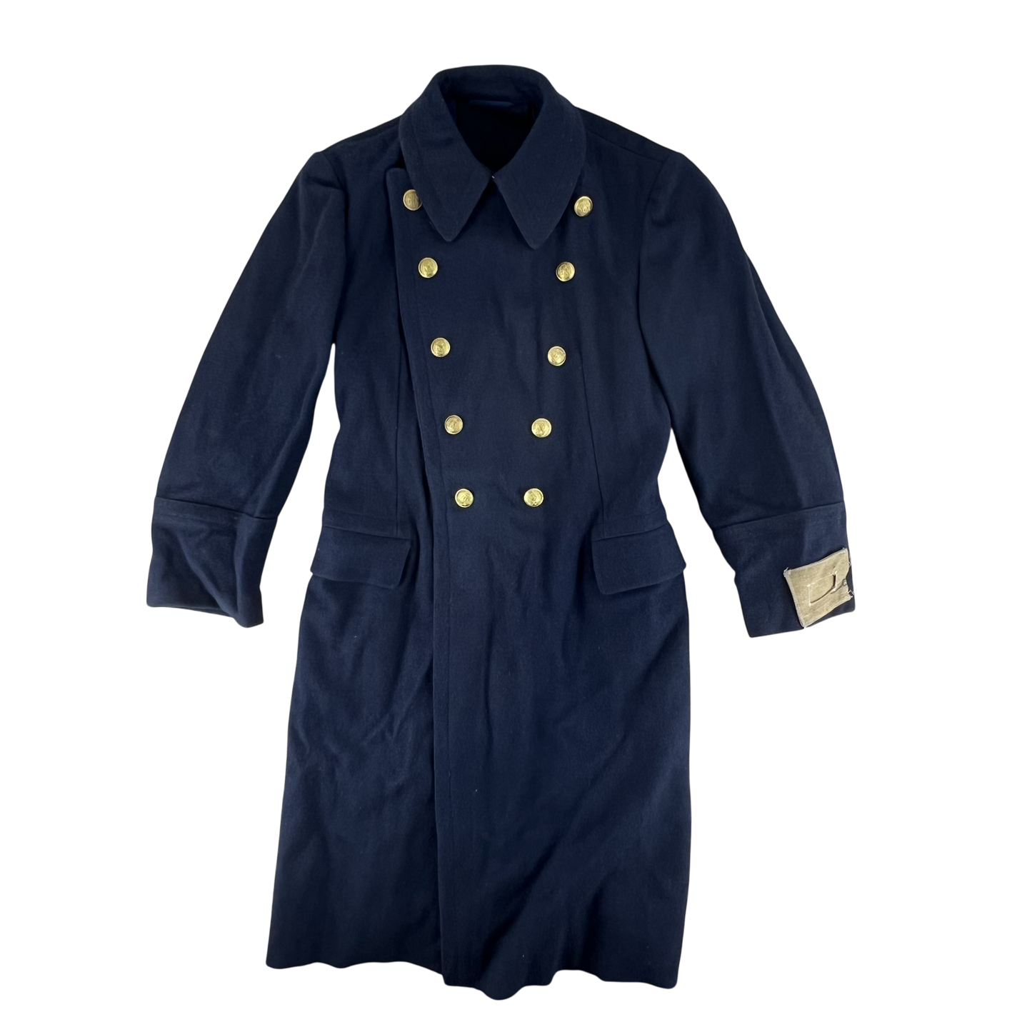 Romanian People's Navy 70s Blue Wool Greatcoat - Medium