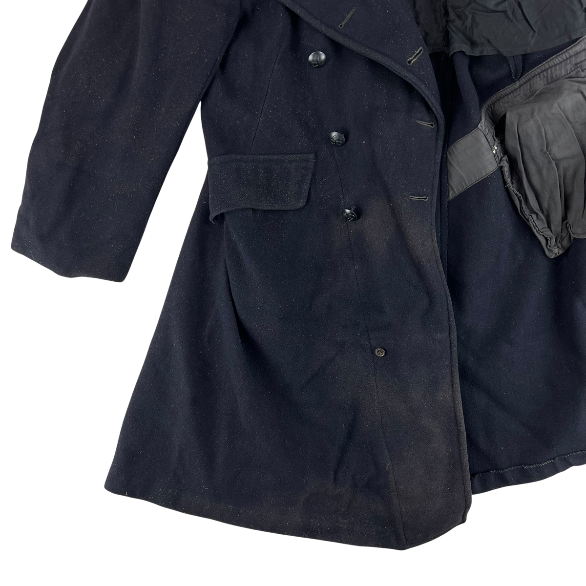 British Army 50s Civil Defence Black Greatcoat - Medium