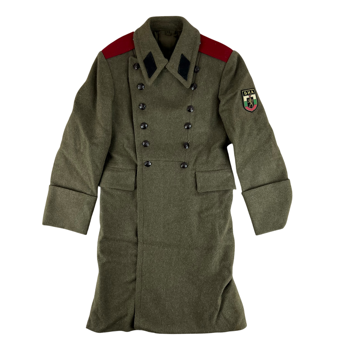 Bulgarian People's Army 70s Khaki Wool Greatcoat - Small